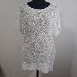 EILEEN FISHER Short Sleeve Open Knit Top
